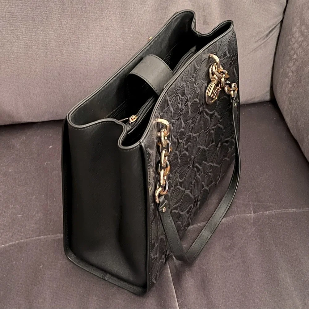 Michael Kors Large Sofia Floral Leather Tote Black - Picture 3 of 9